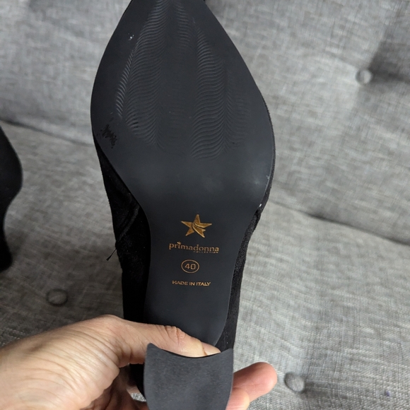 SALE - Heel booties pointed toe suede Made in Italy Sz 40 New - Picture 7 of 8